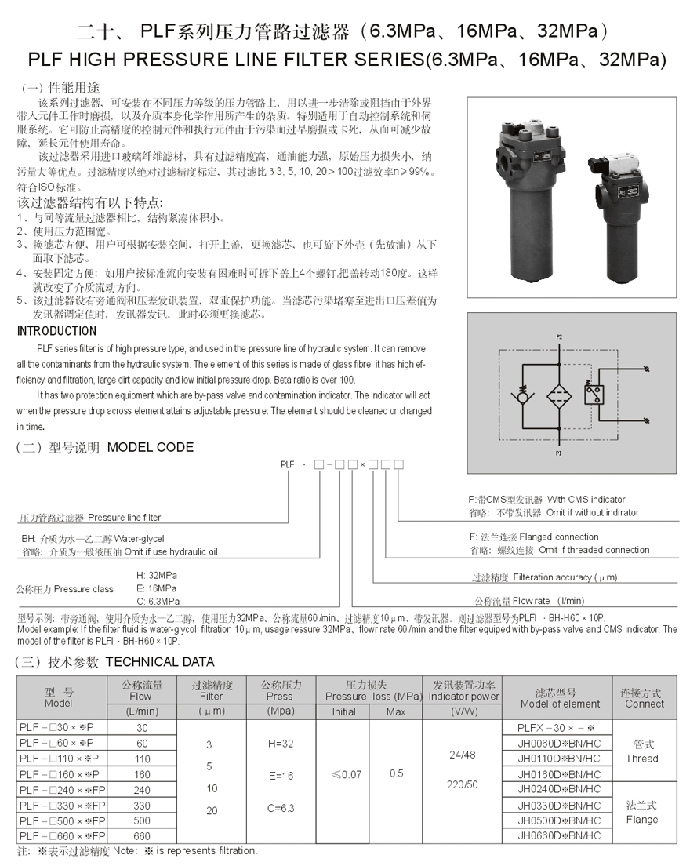 PLF系列压力管路过滤器